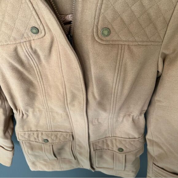 Denim & Co Anorak Jacket Sherpa Lined Hood Women | size XXS - Picture 3 of 10